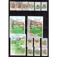 Лесото-1987,(Мих.622-627?659-664,Бл.39-40,45) Спорт, ОИ-1988, Футбол, Теннис