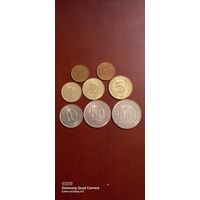 Югославия, 10 пара 1990, 50 пара 1982, 1 и 10 динара 1986, 2,5,50,100 динара 1985.
