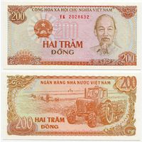 Вьетнам. 200 донгов (образца 1987 года, P100, UNC)