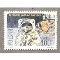 Марки Польша 1989г Первая посадка на Луне пилотируемого корабля