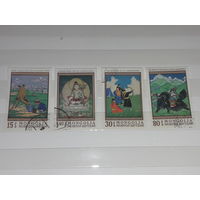Монголия 1968 Живопись. Картины из Национального музея. 4 марки