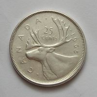 Канада, 25 Центов 1965 Серебро