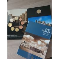 Официальный набор монет евро 2017 года Мальты регулярного чекана 1, 2, 5, 10, 20, 50 центов, 1 и 2 евро и 2 евро Хаджар-Ким. BU