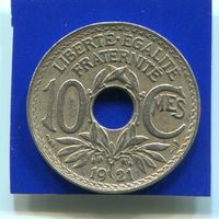 Франция 10 сантимов 1921