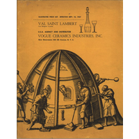 Прейскурант стекольной фабрики Val Saint Lambert, 1957 год, Бельгия, 24 стр.