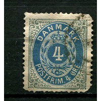 Дания - 1875/1903 - Цифры 4Ore - [Mi.23i Y Aa] - 1 марка. Гашеная.  (Лот 64BY)