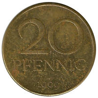20 пфеннигов 1969,ГДР,25