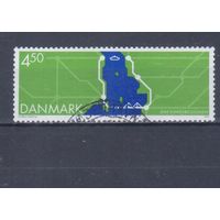[1350] Дания 2000. Открытие моста Дания-Швеция. Гашеная марка.