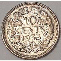 Нидерланды 10 центов, 1938 (15-5-14)