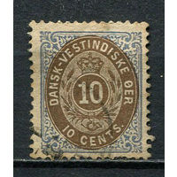 Датская Вест-Индия - 1876/1893 - Цифры 10С - [Mi.11Ia] - 1 марка. Гашеная.  (LOT Df2)