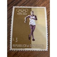 Сан Марино 1960. Олимпиада Рим-1960. Спортивный бег. Марка из серии