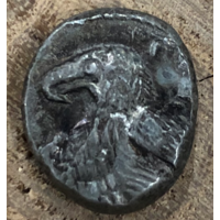 Греция Орел Финикии, древнегреческий серебряный диобол 4-3 вв. 1,41 г. 11,5 мм.