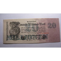 Германия Ro96b 20 миллионов марок 1923 (6 цифр в номере. Серия - красный цвет )