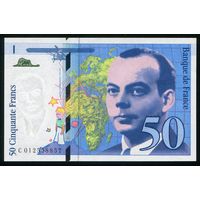 Франция 50 франков 1993 г. P157b. Серия C. UNC