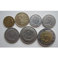 Монеты Польши разных годов ( с 1991 по 2001 )-7 шт.