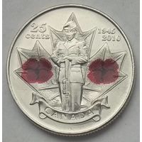 Канада 25 центов 2010 г. 65 лет победе во Второй Мировой войне