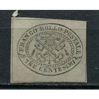 Папская область (Италия) - 1867 - Герб 3С - [Mi.13b] - 1 марка. Чистая без клея.  (LOT Df11)