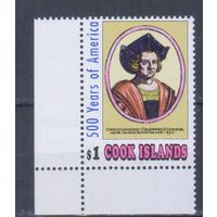 [2421] Острова Кука 1991. 500 лет окрытия Америки.Колумб. Одиночный выпуск MNH.Кат.3,5 е.