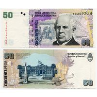 Аргентина. 50 песо (образца 2003 года, выпуск 2014, P356, серия H, подпись 1, UNC)