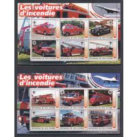 Пожарные машины Автомобили Транспорт 2003 Кот д Ивуар MNH полная серия 12 м зуб