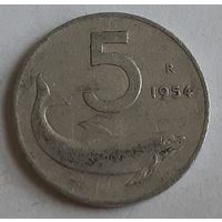 Италия 5 лир, 1954 (5-5-95)