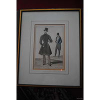 Оригинальная гравюра из серии:_"Costumes Parisiens"-/1829 год/_Рама, паспарту, стекло_!