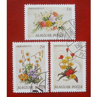 Венгрия. Цветы. ( 3 марки ) 1989 года. 8-9.