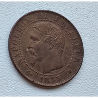 Франция 5 сантимов, 1855 "MA" и "якорь" - Марсель 6-14-25