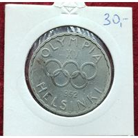 Серебро 0,500! Финляндия 500 марок, 1951-1952 XV летние Олимпийские игры, Хельсинки 1952