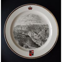 Коллекционная тарелка VILLEROY & BOCH панорама Люксембурга в 1835 г. диаметр 24 см.