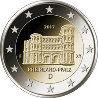 2 евро 2017 Германия A Рейнланд-Пфальц UNC из ролла