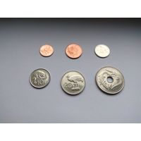 Папуа-Новая Гвинея. 1-2-5-10-20 тойя - 1 кина 2004-2006 года. UNC. 6 монет.