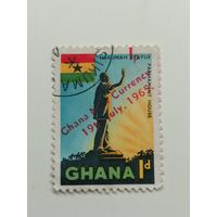 Гана 1965. Выпуски 1959 года с надпечаткой (Новая валюта Ганы, 19 июля 1965 года) и с надбавкой