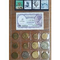 Монеты, банкнота, марки Египта. Подарочный набор.