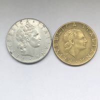 50 лир 1955 и 200 лир 1979 Италия