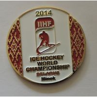 Настольная медаль "Чемпионат мира по хоккею 2014 г. Минск"