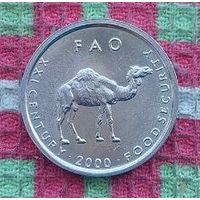 Сомали 10 шиллингов 2000 года, UNC. ФАО. Верблюд.