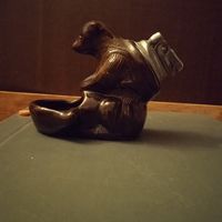 Медведь зажигалка пепельница обливная керамика винтаж СССР