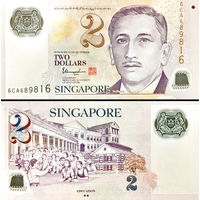Сингапур 2 доллара 2022 год  UNC   (полимер)