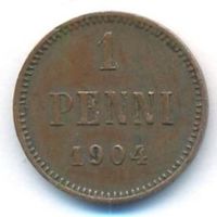 1 пенни 1904 год _состояние VF/XF