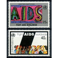 ООН (Нью-Йорк) - 1990г. - Борьба со СПИДом - полная серия, MNH [Mi 598-599] - 2 марки
