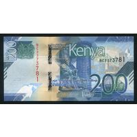 Кения 200 шиллингов 2019 г. P54. Серия BC. UNC