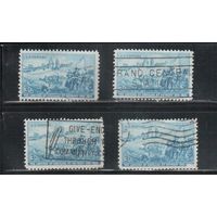 США-1951, (Мих.618), гаш., Высадка Кадиллака в Детройте (одиночка),цена за 1 м на выбор