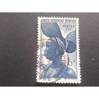 Западная Африка фр. колония 1947 негритянка в головном уборе