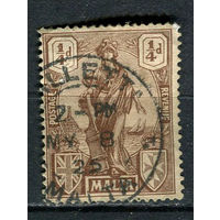Британские колонии - Мальта - 1922/1925 - Мелита и гербы 1/2P - [Mi.82] - 1 марка. Гашеная.  (Лот 47Ct)