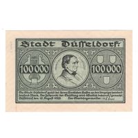 Германия Дюссельдорф 100 000 марок 1923 года. Состояние UNC! (2)