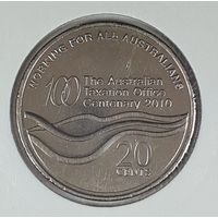 Австралия 20 центов 2010  100 лет налоговому Управлению