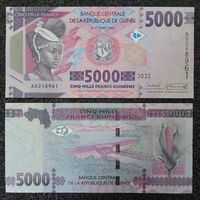 5000 франков Гвинея 2022 г. UNC