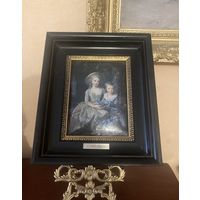 Панно Картина Мария Антуанетта и Луис 16  Франции винтаж
