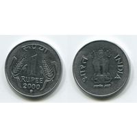 Индия. 1 рупия (2000, буквы MK в круге, XF)